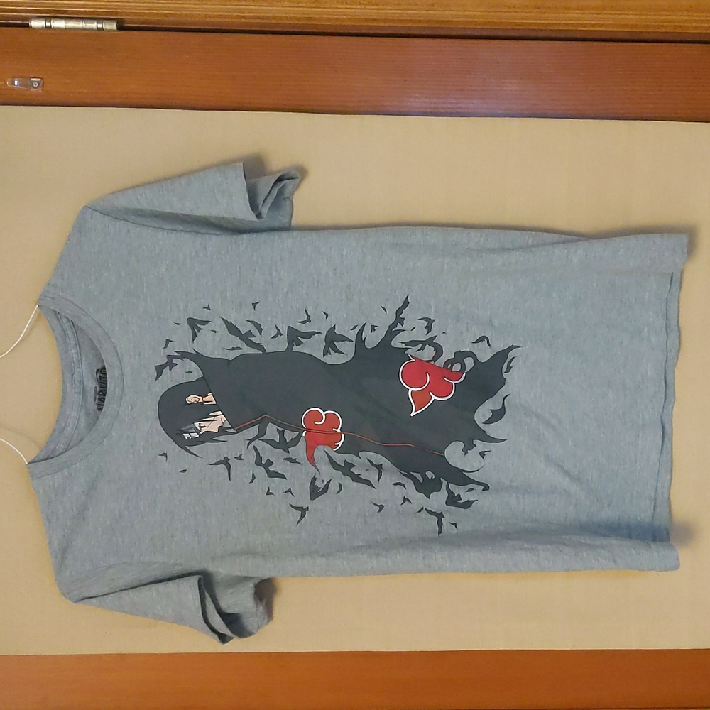 Two Naruto Shippuden Ripple Junction 2007 Graphic Black and Gray T-Shirts Size S